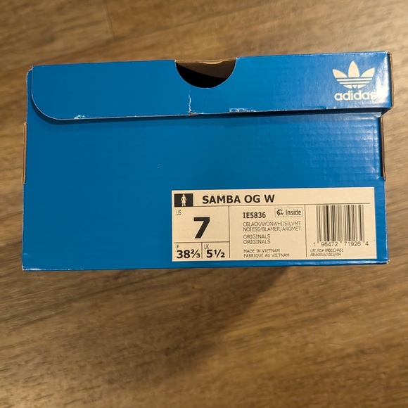 NEW $100 Adidas Samba OG Black White Silver. Women’s. Size 7 Sneakers - Picture 2 of 5